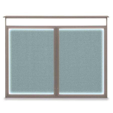 United Visual Products Double Door Enclosed Indoor Letterboard UV1126-BLACK-GREYVL
